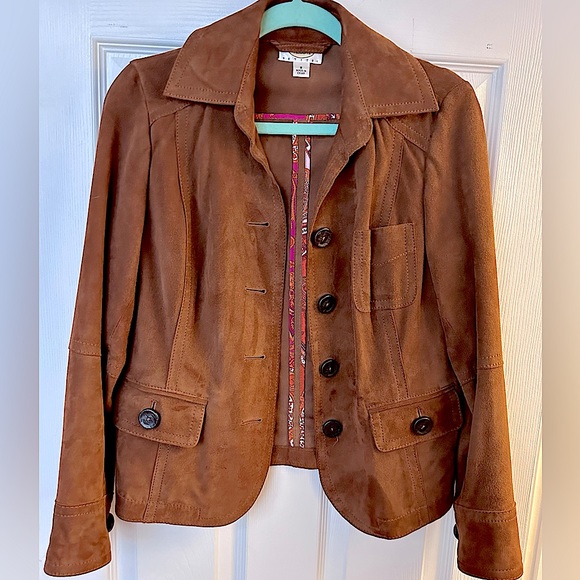 Talbots Chestnut Brown Suede Jacket. Size Small - Picture 1 of 4